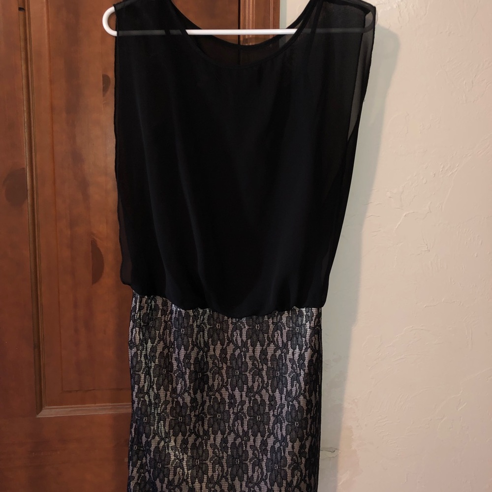 Black/gold mini dress